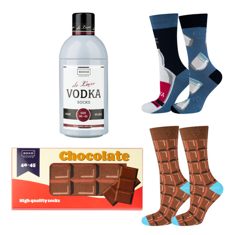 Set di 2 calzini colorati SOXO Vodka e cioccolato