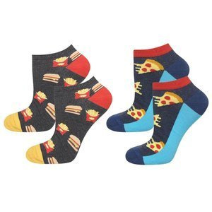 Set di 2x Piedi da uomo colorati SOXO GOOD STUFF pizza in cotone