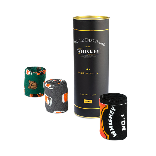 Set di 3 calzini da uomo colorati SOXO GOOD STUFF Whisky 