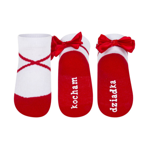 Ballerine rosse SOXO per bambini con una scritta an