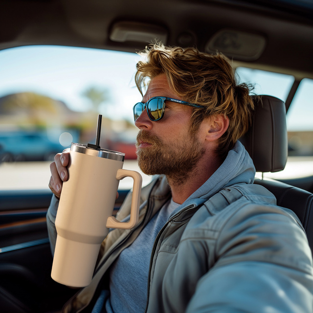 Tazza termica Momo Way da 1200 ml, beige