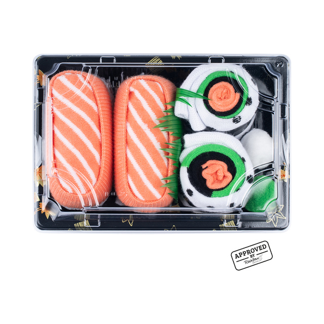 Set di 2 calzini da donna da uomo colorati SOXO sushi