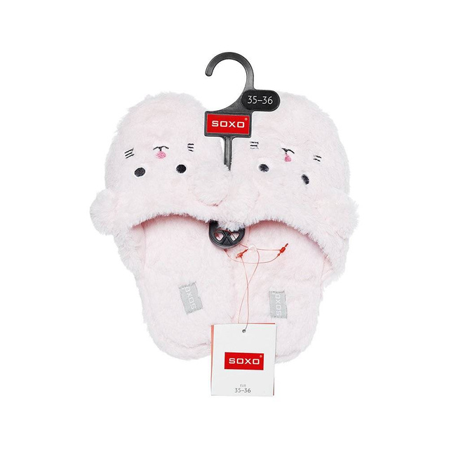 Pantofole SOXO - mouse - rosa con suole dure