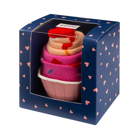 Calzini rosa SOXO cupcake da donna in confezione - 2 paia