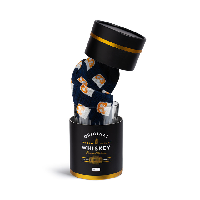 Calzini da uomo SOXO Whiskey nel bicchiere