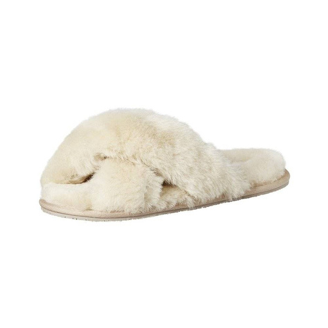 SOXO Pantofole da donna in pelle di pecora beige