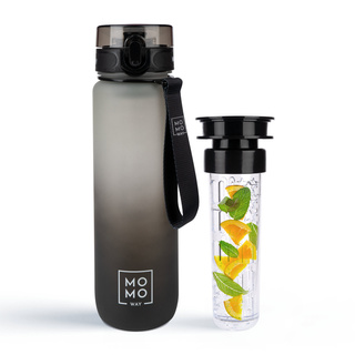 MOMO WAY Borraccia grigio-nero | idea regalo | BPA free | Tritan