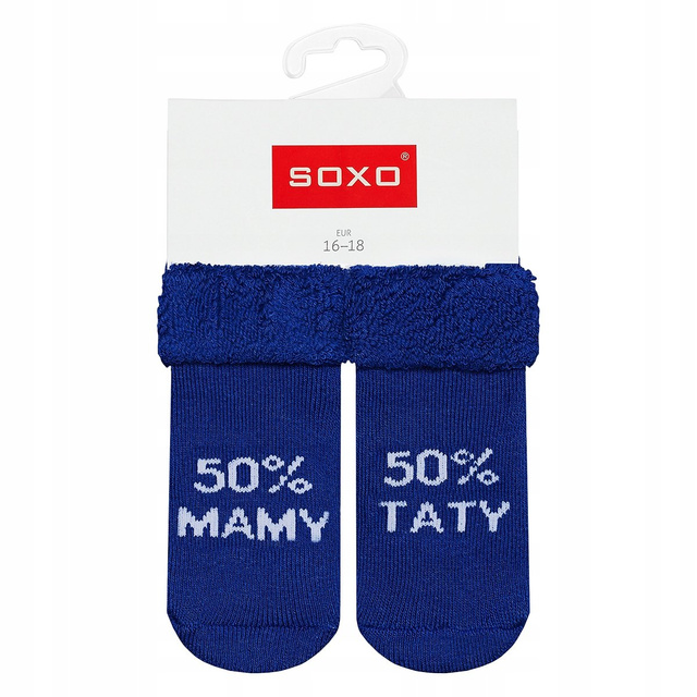 SOXO calzini da bambino blu navy con iscrizioni