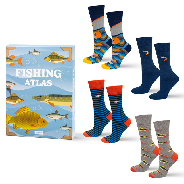 Calzini da Uomo Colorati SOXO Atlante della Pesca - 4 Paia