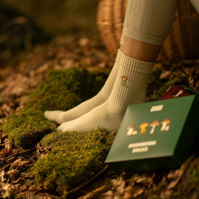 Set di 4x calze SOXO da donna in confezione da funghi edizione premium