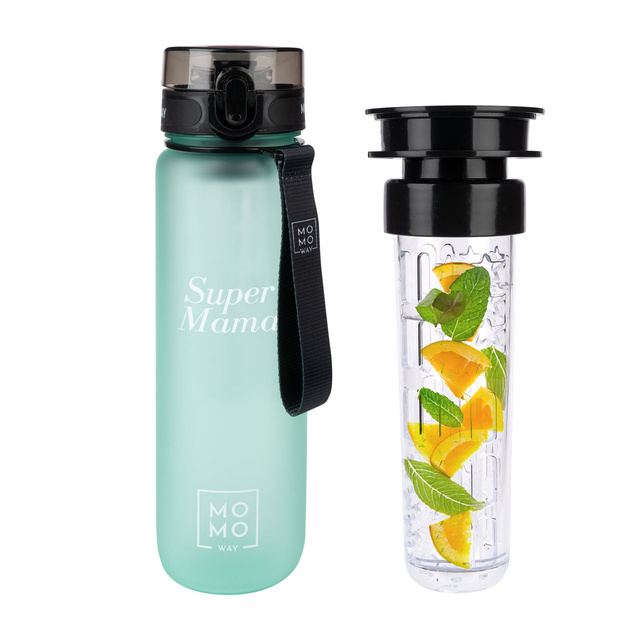 MOMO WAY Borraccia verde chiaro | ideale per i viaggi | BPA free | Tritan
