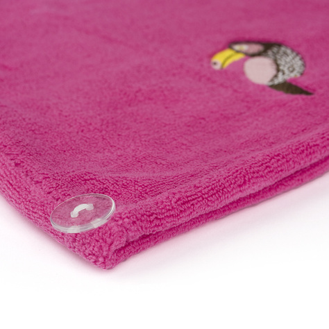 MOMO WAY Turbante da bagno rosa | asciugamano tucano