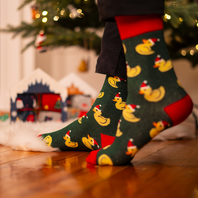 Set 4x calzini da uomo colorati SOXO GOOD STUFF calzini in cotone regalo di buon Natale