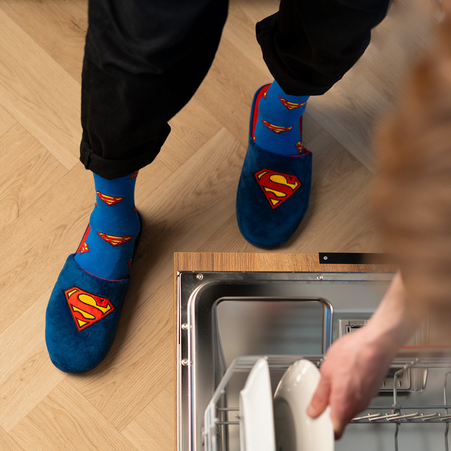 Pantofole da uomo SOXO Superman DC Comics | in una confezione regalo