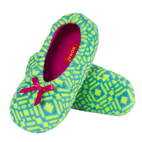 Pantofole da donna ballerine SOXO suola ABS multicolore in colori fluo