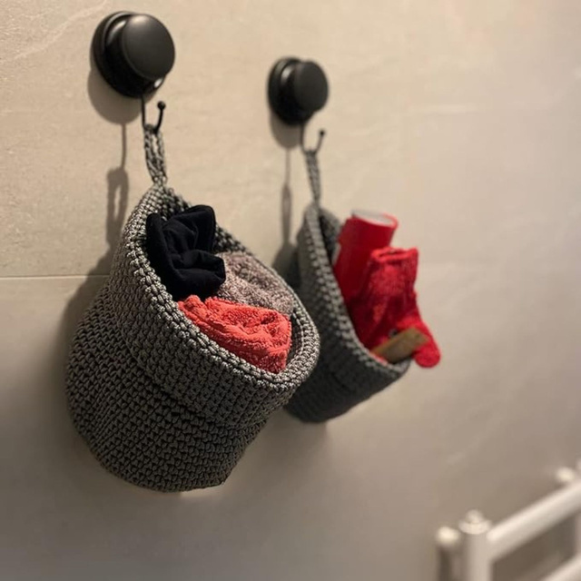 Set di 2x cestini da bagno Momo Way grigio 14cm e 17cm