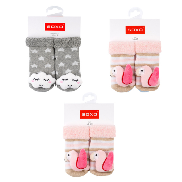 Set di 3x calzini colorati SOXO con sonaglio
