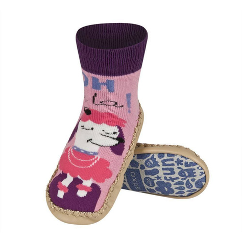 Pantofole da bambina SOXO suola di pelle multicolore