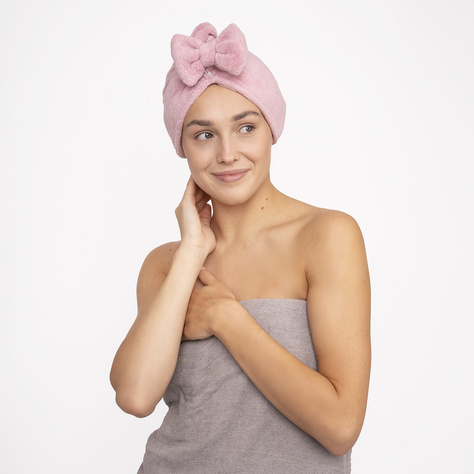 MOMO WAY Turbante da bagno rosa | asciugamano 