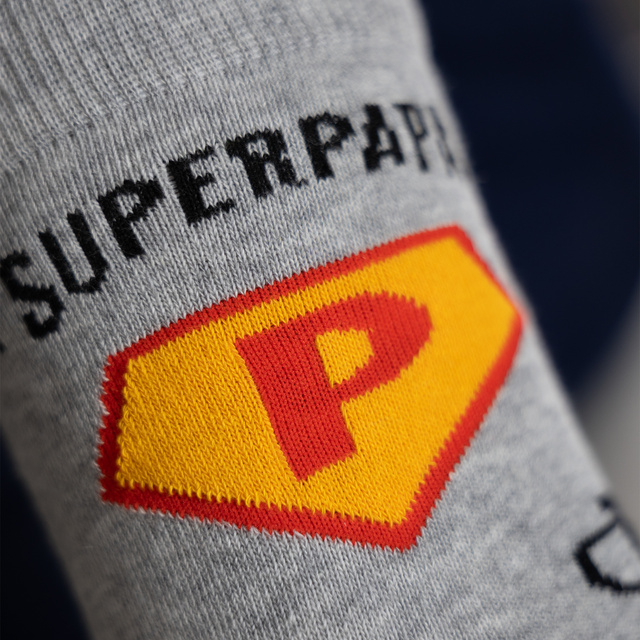 Calzini colorati da uomo SOXO con la scritta "SuperPapa" | Regalo per la festa del papà