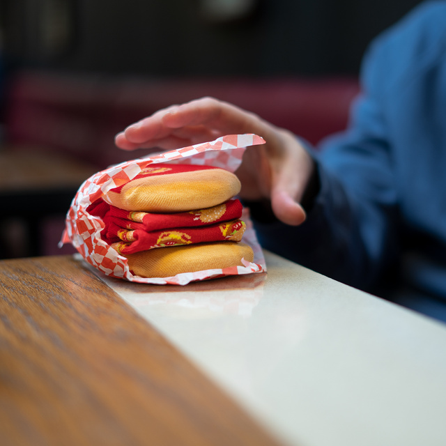 Calzini da donna | SOXO maschile | Hamburger in scatola | idea regalo allegra | calzini divertenti per lei | per Lui Unisex