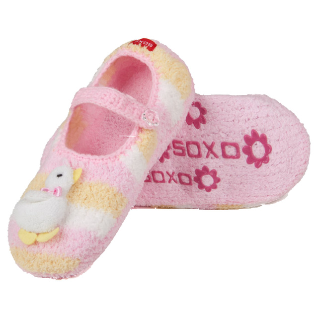Pantofole da donna SOXO in peluche con abs - "Anatra"