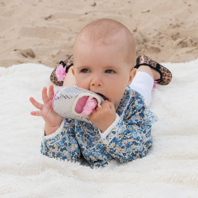 Pantofole ballerina SOXO argento per principessa