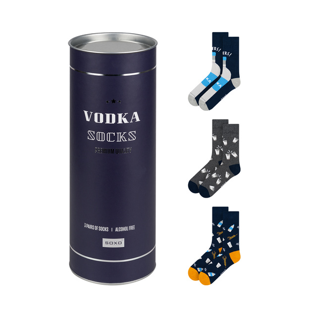 Set di 3 calzini da uomo colorati SOXO GOOD STUFF Vodka