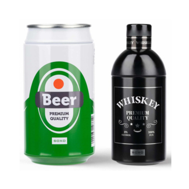 Set di calzini da uomo Whiskey in bottiglia e birra in lattina