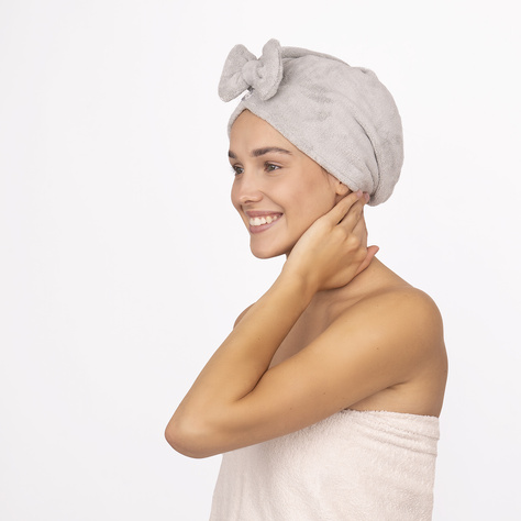  MOMO WAY turbante da bagno grigio - asciugamano