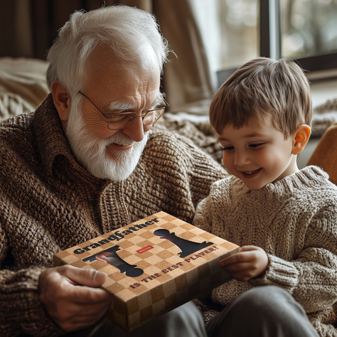 Calzini da uomo SOXO scacchi per il nonno – 2 paia