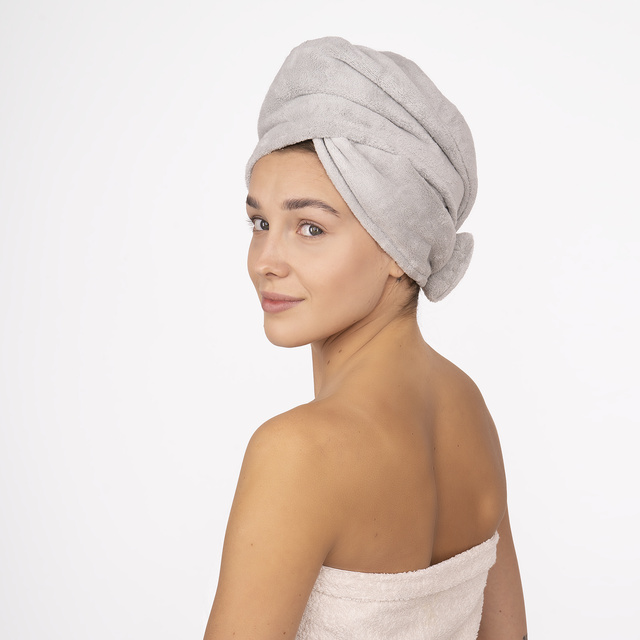  MOMO WAY turbante da bagno grigio - asciugamano