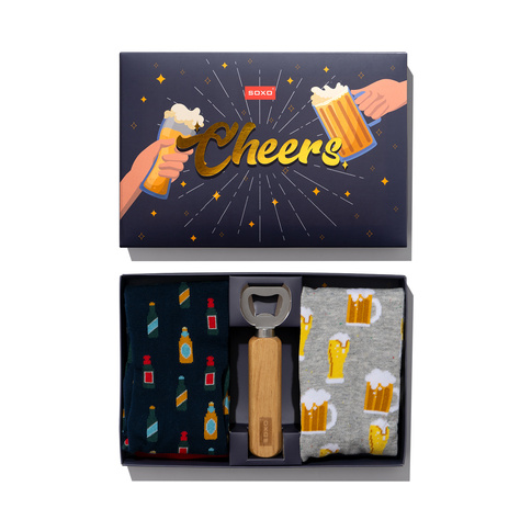 Set di calzini da uomo SOXO Cheers – 2 paia e un apribottiglie