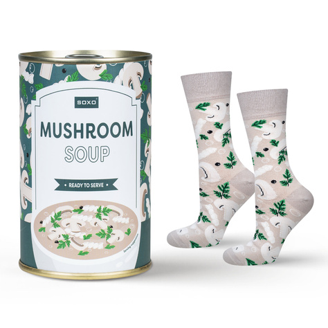 Calzini da uomo | Zuppa di funghi SOXO GOOD STUFF da donna in lattina, allegra, colorata come regalo per Lui | per Lei Unisex