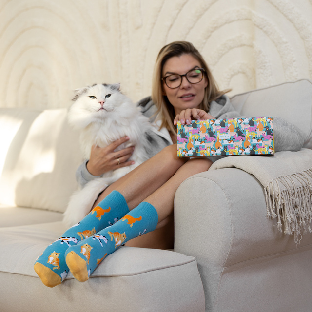 Calzini da donna SOXO gatti in confezione - 3 paia