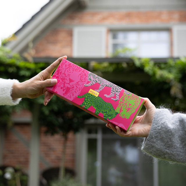 Calzini da donna SOXO Leopard rosa in confezione - 3 paia