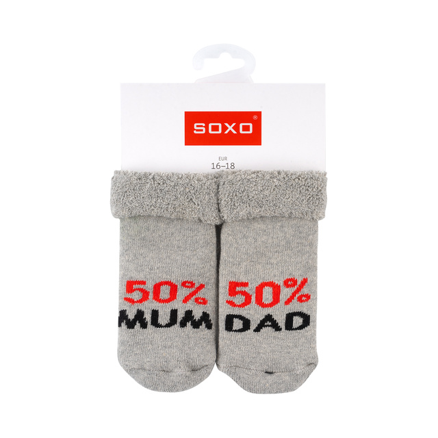 Set di 3x calzini SOXO per bambini blu navy con scritta