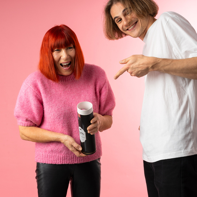 Set di 3x calze SOXO da donna divertenti al vino rosso in un tubo regalo