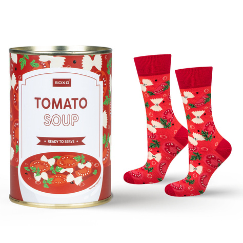 Calzini da uomo | Zuppa di pomodoro SOXO GOOD STUFF da donna in lattina, colorata come regalo per Lui | per Lei Unisex