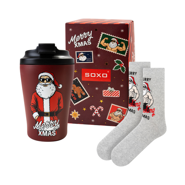 Set Regalo Calzini Babbo Natale Birichino + Tazza Termica