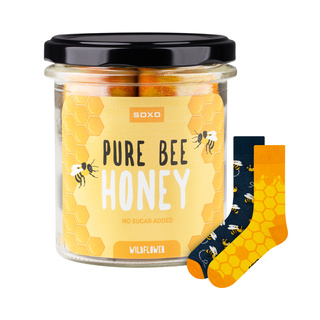 Coloratissimi SOXO GOOD STUFF Calzini Pure Bee Honey in un divertente barattolo