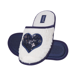 Ciabatte SOXO bianche con un cuore di paillettes