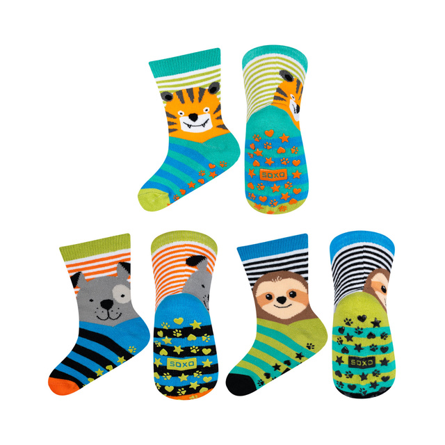 Set di 3 calzini colorati per bambini SOXO animali