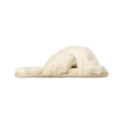 SOXO Pantofole da donna in pelle di pecora beige