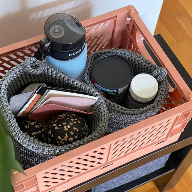 Set di 2x cestini da bagno Momo Way grigio 14cm e 17cm