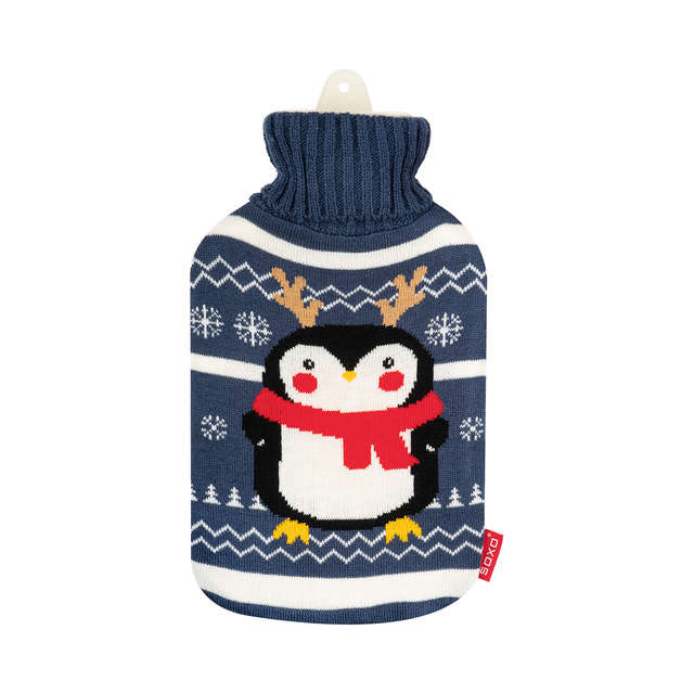 Scaldino pinguino Soxo in maglioncino regalo divertente Babbo Natale Natale