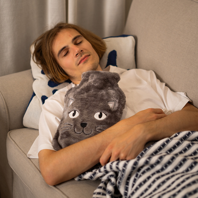 Borsa dell’acqua calda con copertura a forma di gatto 3,5 l