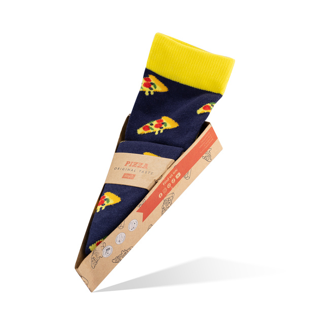Calzini colorati da uomo e da donna SOXO con pizza in scatola | regalo per un uomo | regalo per donna