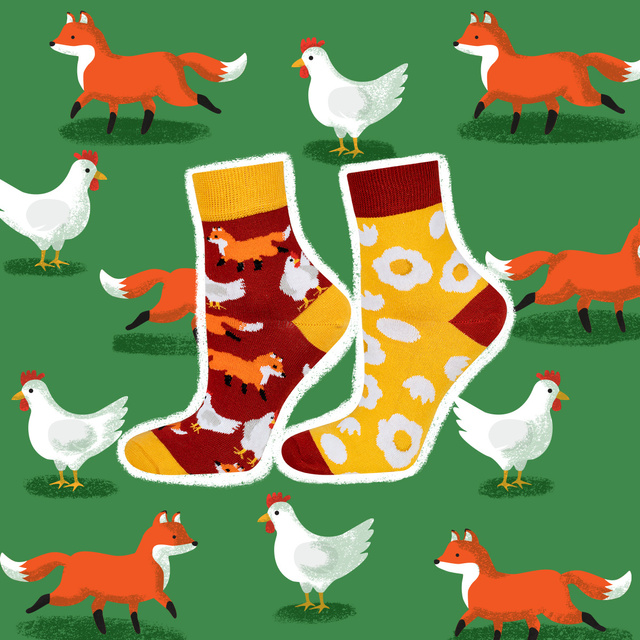 Calzini colorati da donna SOXO gallina e uovo