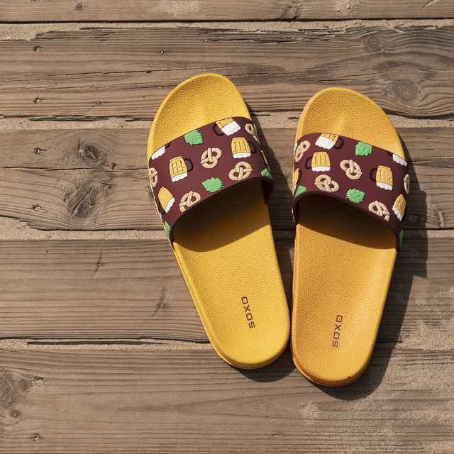 Costume da bagno + infradito motivo birra